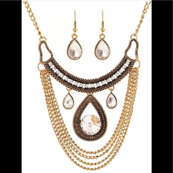 Jewelry - 🔥GORGEOUS Chain Statement Necklace Set🔥➖NWT🏷